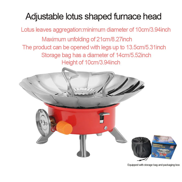 Portable Windproof Folding Gas Stove for Camping & Hiking