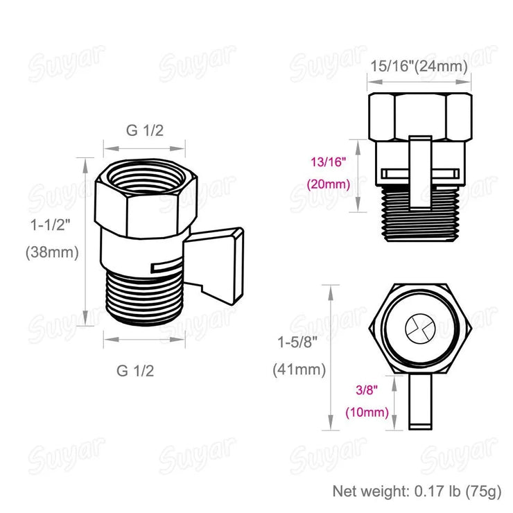 Brass Shower Flow Control & Pressure Regulator Valve