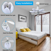 E27 LED Bulb Ceiling Fan - Remote Light & Fan