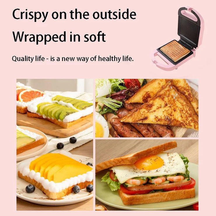 Portable Non-Stick Electric Sandwich & Waffle Maker