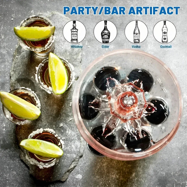 Party Drink Dispenser with 6 Shot Glasses - Acrylic Set