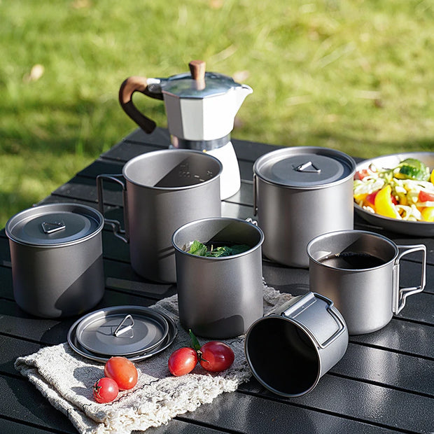 Foldable & Heat-Resistant Pure Titanium Camping Mug