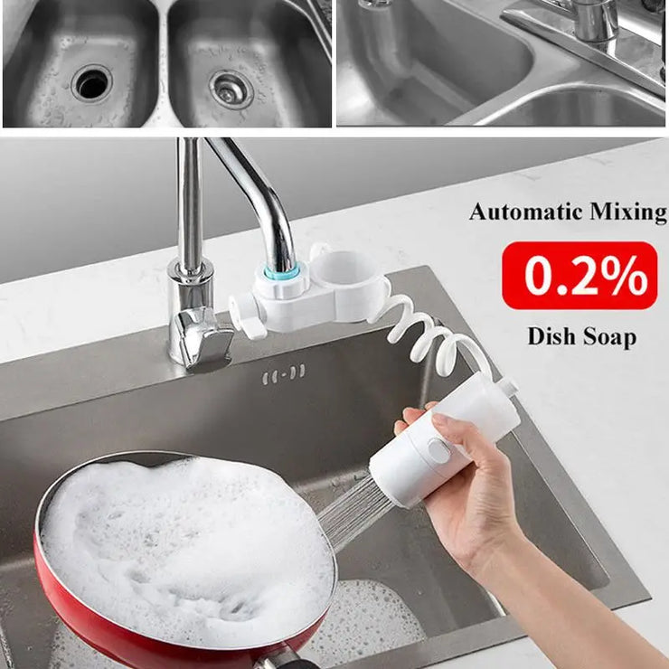 Sink Hose Sprayer with Faucet Extension - Replaceable Tap