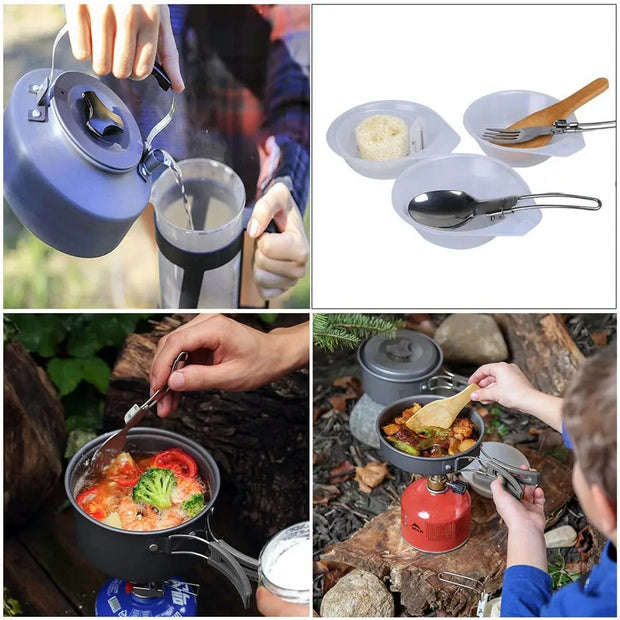 Portable Aluminum Camping Cookware Set