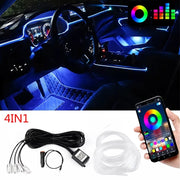 ✨App Controlled EL Wire Lights – Neon Car Interior Strip✨