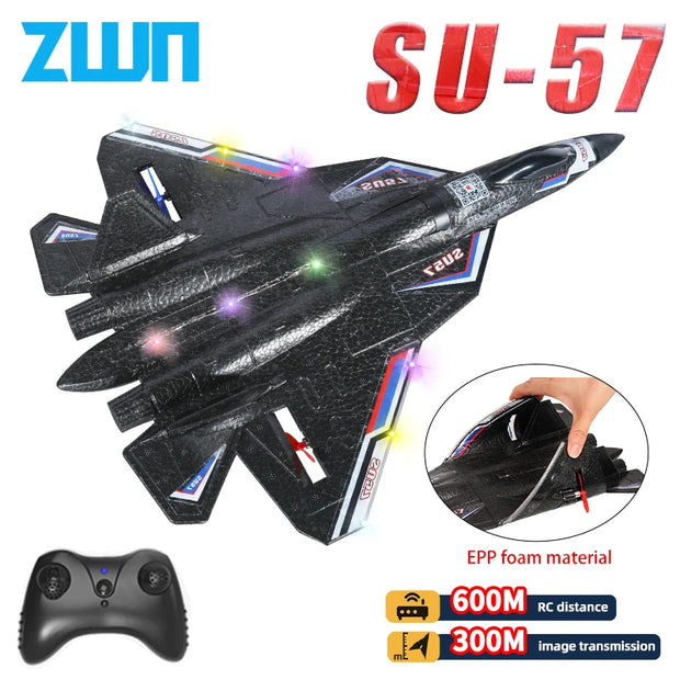 SU57 RC Plane with LED Lights – Remote Control Glider