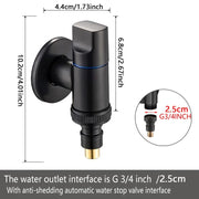 Wall-Mounted Brass Faucet with Water Stop