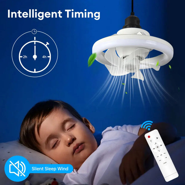 Modern LED Ceiling Fan with Remote Control & RGB Lighting