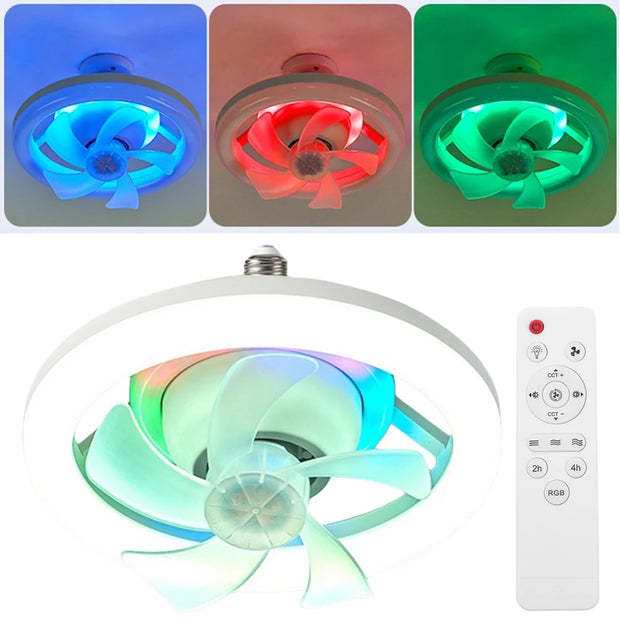 Modern LED Ceiling Fan with Remote Control & RGB Lighting