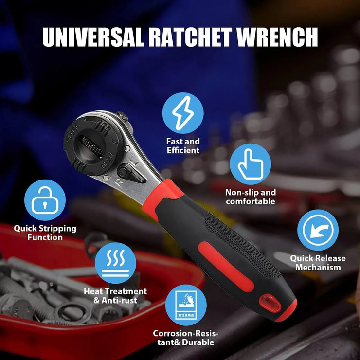 Adjustable Ratchet Wrench Set Universal Tool