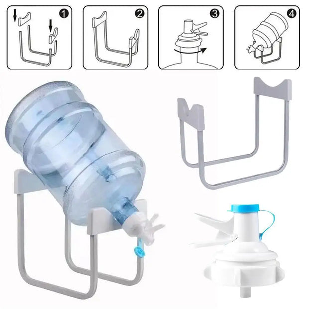 Manual Water Dispenser with Folding Rack for Bottled Water