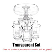 Party Drink Dispenser with 6 Shot Glasses - Acrylic Set