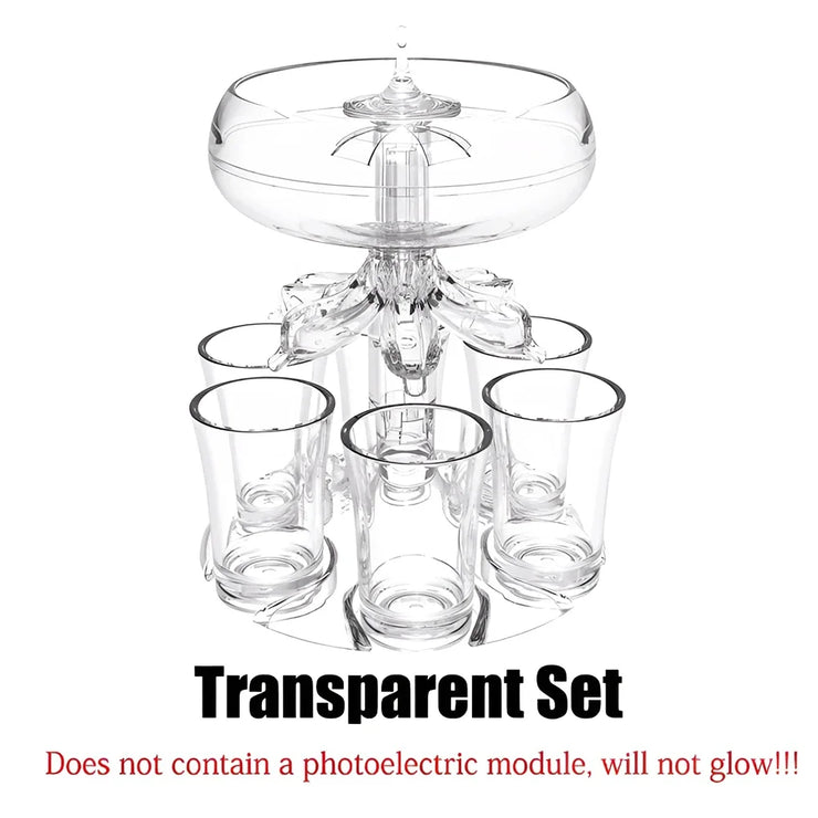 Party Drink Dispenser with 6 Shot Glasses - Acrylic Set