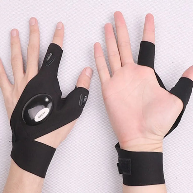 Waterproof LED Fingerless Fishing Gloves