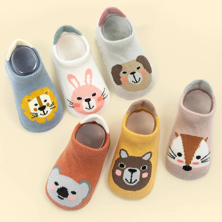 6 Pairs Anti-Slip Cotton Baby Socks