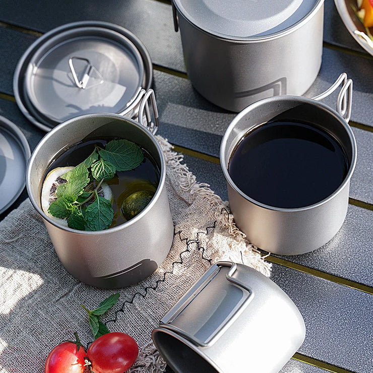 Foldable & Heat-Resistant Pure Titanium Camping Mug