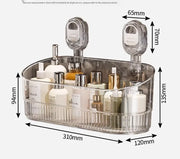 Bathroom Suction Cup Rack - Wall-Mounted Storage Basket