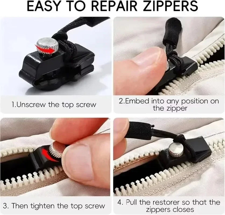 Universal Zipper Repair Kit with Replacement Sliders