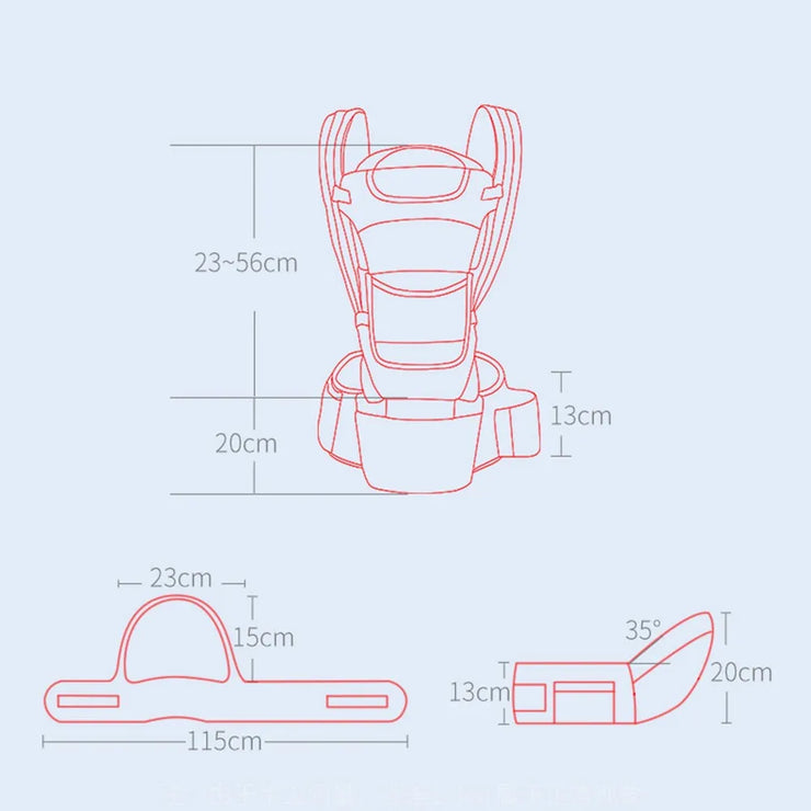 Ergonomic Baby Carrier Backpack with Hipseat for Travel