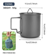 Foldable & Heat-Resistant Pure Titanium Camping Mug