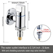 Wall-Mounted Brass Faucet with Water Stop