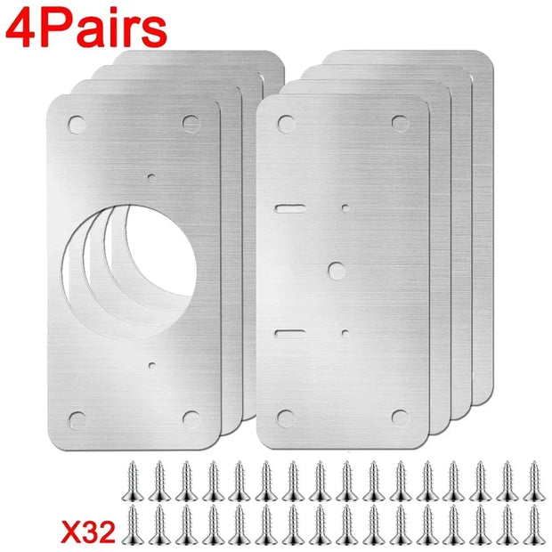 Stainless Steel Cabinet Door Hinge Repair Plate Kit