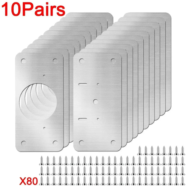 Stainless Steel Cabinet Door Hinge Repair Plate Kit