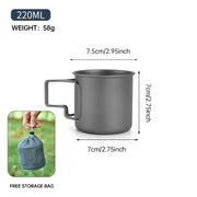 Foldable & Heat-Resistant Pure Titanium Camping Mug