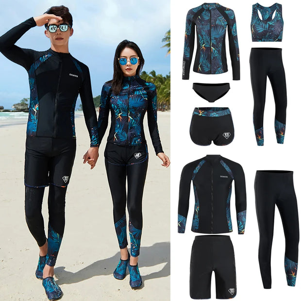 Long Sleeve Rash Guard & Long Pant Swimsuit Couples