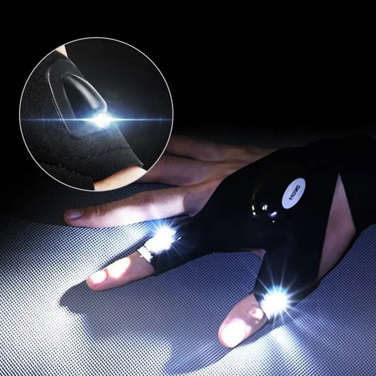 Waterproof LED Fingerless Fishing Gloves