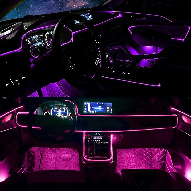 ✨App Controlled EL Wire Lights – Neon Car Interior Strip✨