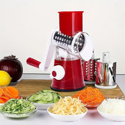 Manual Veggie Cutter & Slicer – 3-Blade Chopper