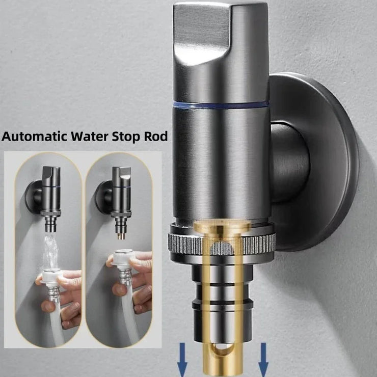 Wall-Mounted Brass Faucet with Water Stop