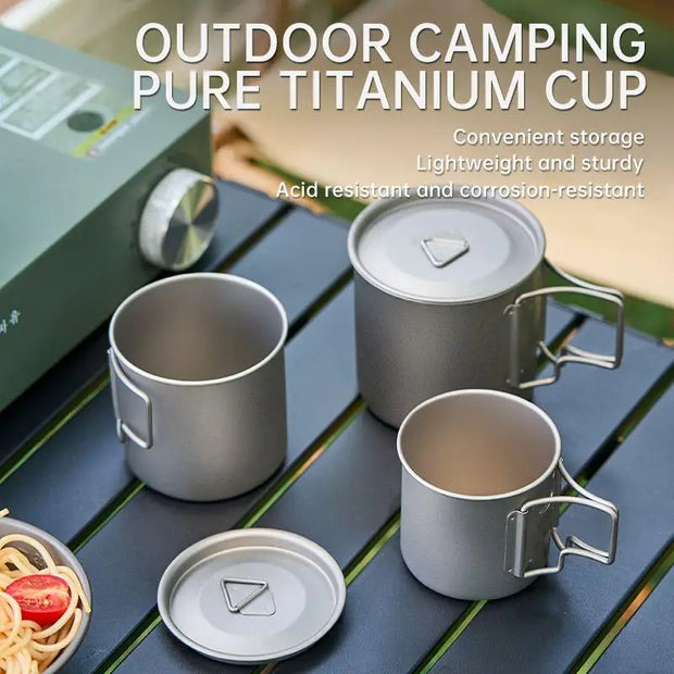 Foldable & Heat-Resistant Pure Titanium Camping Mug