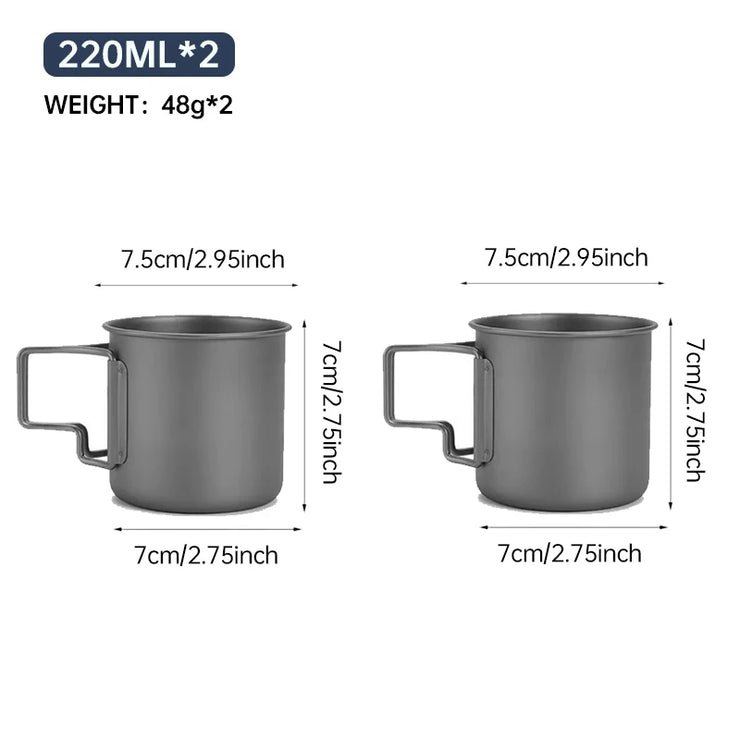 Foldable & Heat-Resistant Pure Titanium Camping Mug