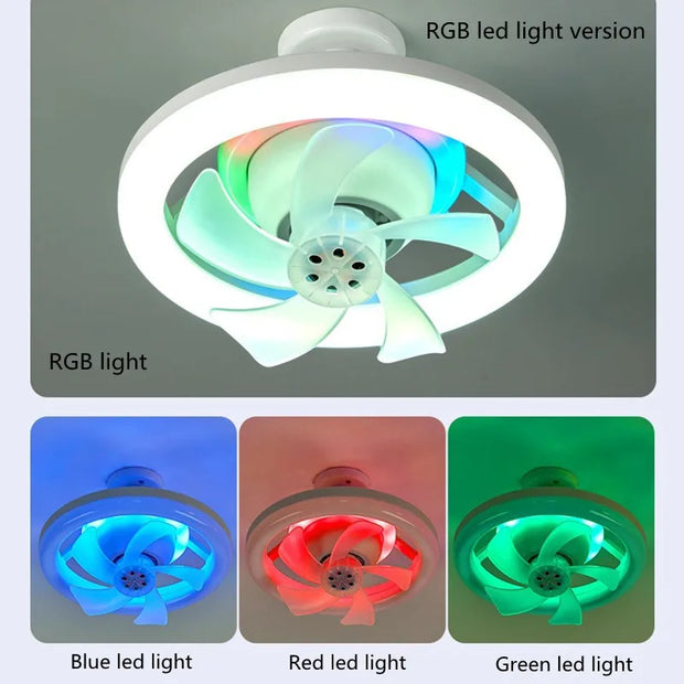 Modern LED Ceiling Fan with Remote Control & RGB Lighting