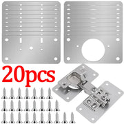 Stainless Steel Cabinet Door Hinge Repair Plate Kit