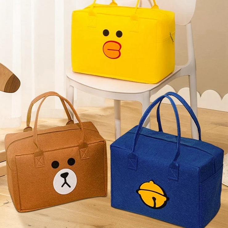 Large Capacity Felt Cartoon Bag for Travel & Shopping