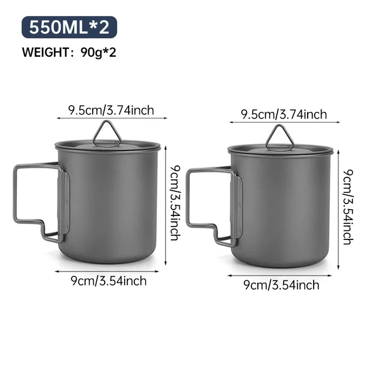 Foldable & Heat-Resistant Pure Titanium Camping Mug