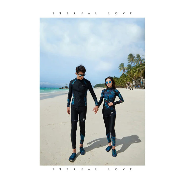 Long Sleeve Rash Guard & Long Pant Swimsuit Couples