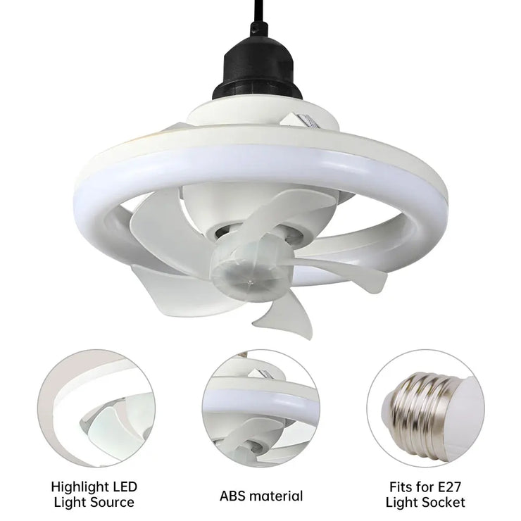 Modern LED Ceiling Fan with Remote Control & RGB Lighting