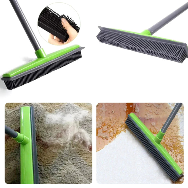 Adjustable Rubber Broom – Telescopic Pet Hair Remover