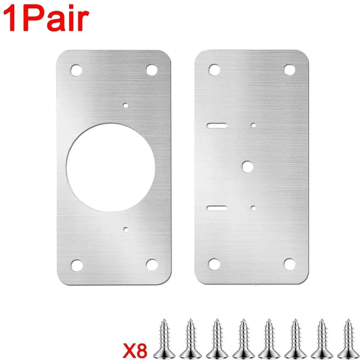 Stainless Steel Cabinet Door Hinge Repair Plate Kit