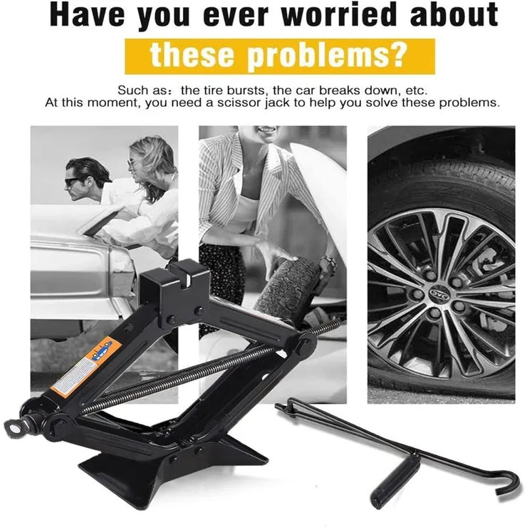 Portable Scissor Car Jack – Labor-Saving Tool