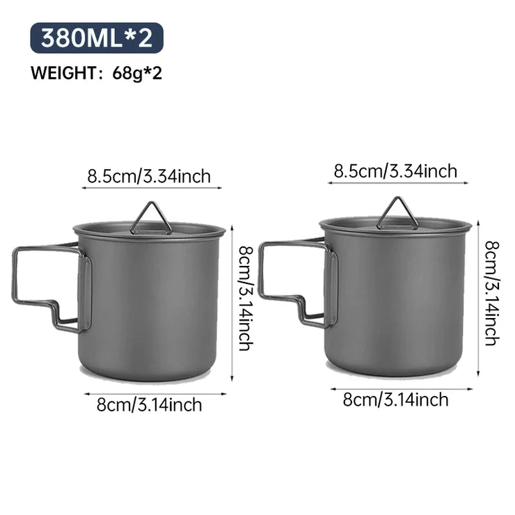 Foldable & Heat-Resistant Pure Titanium Camping Mug