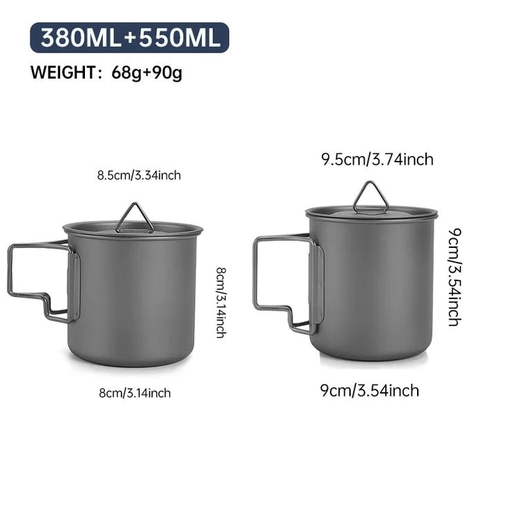 Foldable & Heat-Resistant Pure Titanium Camping Mug