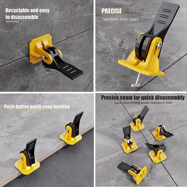 Reusable Tile Leveling System for Floor Construction