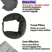 3-in-1 Travel Neck Pillow – Clothes Storage & Comfort