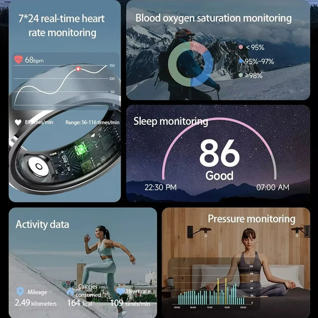 R5 Smart Ring Heart Rate, Sleep, Blood Pressure Monitor