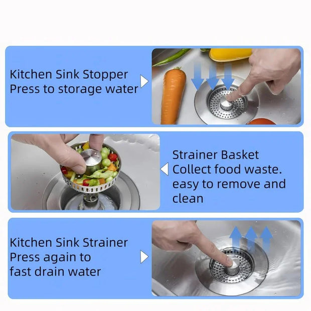 3 in 1 Kitchen Sink Drain Strainer Kitchen Gadgets